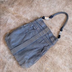 Yigal Azrouel blue/grey leather oversize handbag